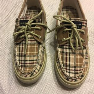SPERRY PLAID CORDUROY TOP SIDER  WOMENS SHOES Sz 6 EUC